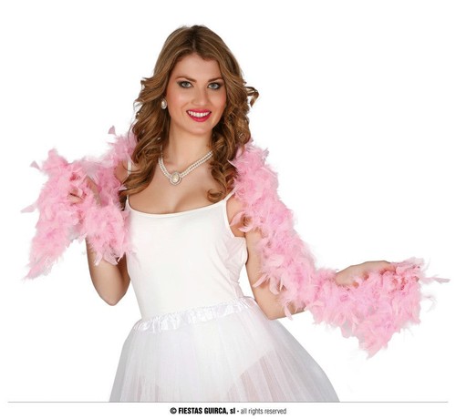 Boa con piume struzzo rosa - con,